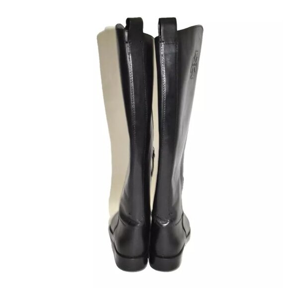 New! Tory Burch The Riding Boot Logo Embossed Black Size 7 W 143822 DD399 - Picture 5 of 7